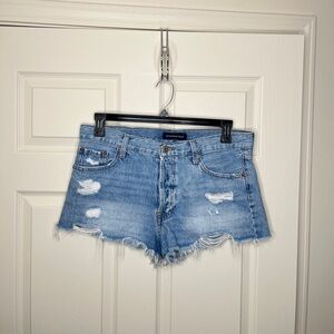 Aeropostale jean shorts size 10 light wash boyfriend distressed cutoff